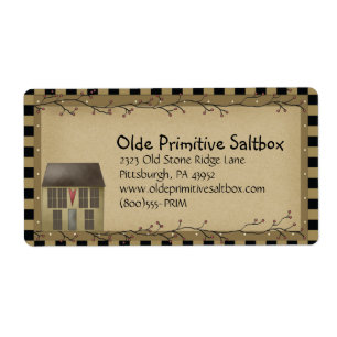 Etiqueta Rótulo de Entrega do Saltbox House Primitivo Whim