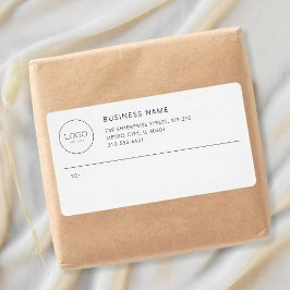 Etiqueta Rótulo de Envio de Logotipo de Negócios Minimalist
