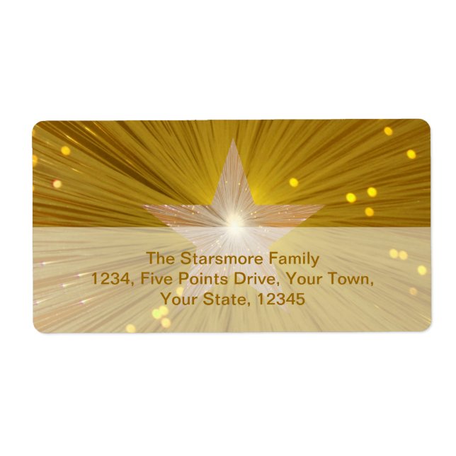 Etiqueta rótulo de envio Dourado Star (Frente)