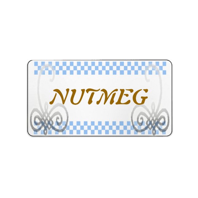 Etiqueta rótulo de especiaria azul (Frente)