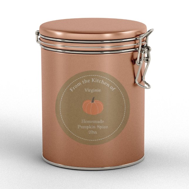 Etiqueta Rótulo de Especiaria de Bompkin Kraft & R (Pumpkin Spice label)
