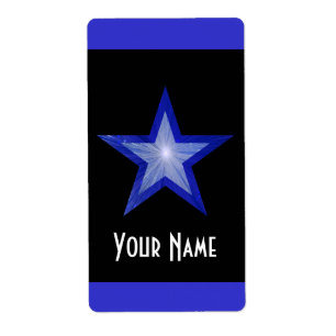 Etiqueta Rótulo de faixa de 'Nome' da Estrela Azul Escuro g