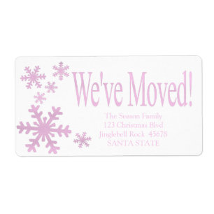 Etiqueta Rótulo de feriado do floco de neve Movido