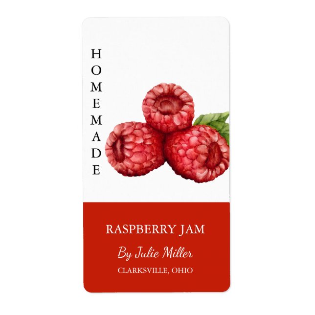 Etiqueta Rótulo de Framboesa de Framboesa Moderna (Frente)