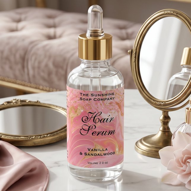 Etiqueta Rótulo de frasco com conta-gotas dourado e glitter (Criador carregado)
