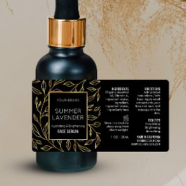 Etiqueta Rótulo de Frasco Cosmético de 1 OZ, Preto e Dourad