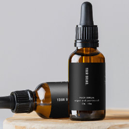 Etiqueta Rótulo de Frasco Cosmético de 1 oz preto simples m