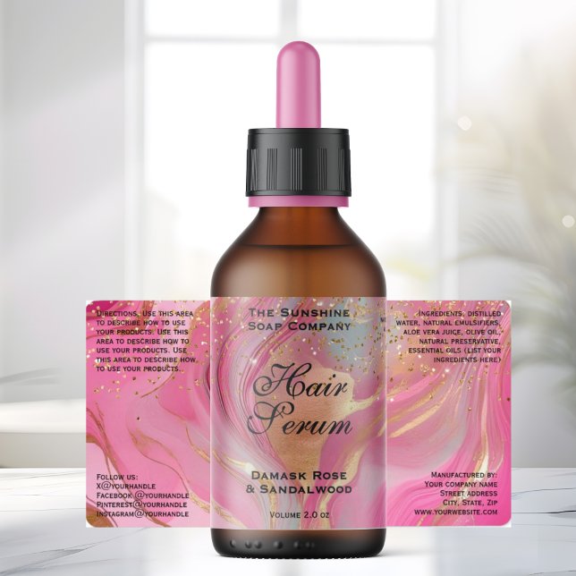 Etiqueta Rótulo de Frasco de Conta-Gotas de Cosméticos com  (Criador carregado)
