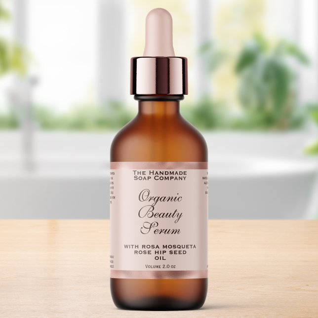 Etiqueta Rótulo de Frasco de Conta-Gotas de Cosméticos com  (Criador carregado)