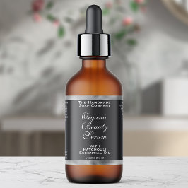 Etiqueta Rótulo de Frasco de Cosmetico Cinza e Prata