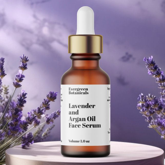 Etiqueta Rótulo de Frasco de Cosméticos Branco Moderno (Criador carregado)