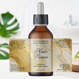 Etiqueta Rótulo de Frasco de Cosméticos com Brilho Dourado 