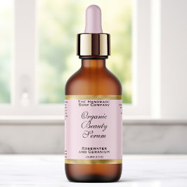 Etiqueta Rótulo de Frasco de Cosméticos com Conta-Gotas Ros