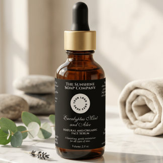 Etiqueta Rótulo de frasco de cosméticos preto com logotipo