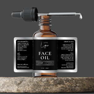 Etiqueta Rótulo de Frasco de Cuidados com a Pele Cosméticos