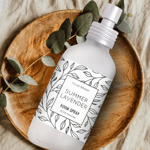 Etiqueta Rótulo de Frasco de Spray de Sala Floral Minimalis