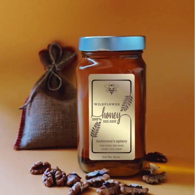 Etiqueta Rótulo de frasco do ramo de mel da Calliografia Mo (Criador carregado)