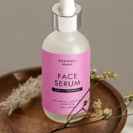 Etiqueta Rótulo de Frasco Dropper Moderno, Rosa e Preto, 2