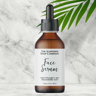 Etiqueta Rótulo de Garrafa Conta-Gotas Branca Minimalista