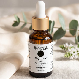 Etiqueta Rótulo de garrafa conta-gotas com texto branco e l