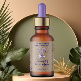 Etiqueta rótulo de garrafa conta-gotas Kraft Lavender 2.375