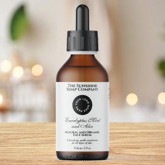 Etiqueta rótulo de garrafa de cosméticos branca com logotip