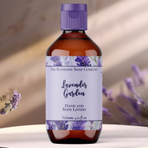 Rótulo de Garrafa de Cosméticos de Jardim de Lavan