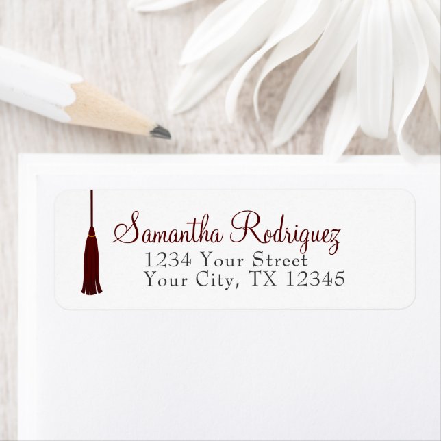 Etiqueta Rótulo de Graduação Maroon Tassel (Insitu)