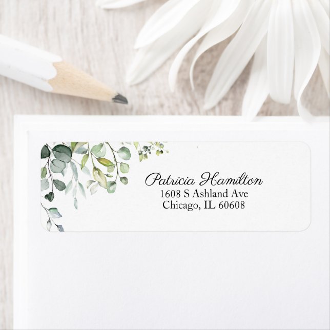 Etiqueta Rótulo de greenery de eucalipto de aquarela simple (Insitu)