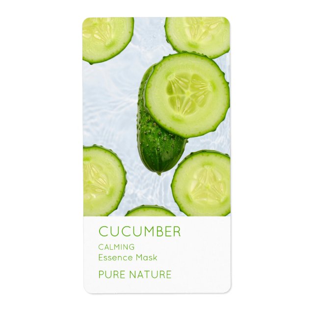 Etiqueta Rótulo de Máscara Facial de Pepino (Frente)