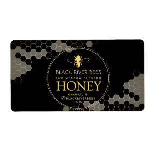 Etiqueta Rótulo de Mel Bruto de Abelhas Honeycomb Rótulo de