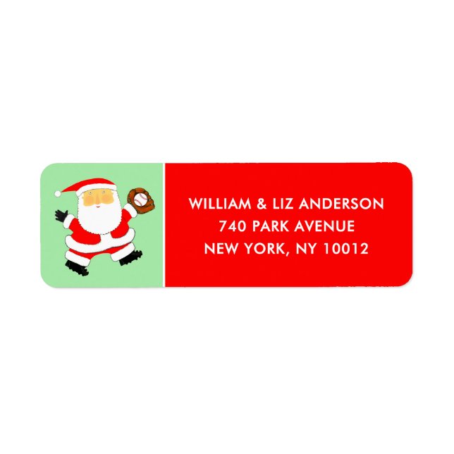 Etiqueta Rótulo de Natal de Beisebol (Frente)