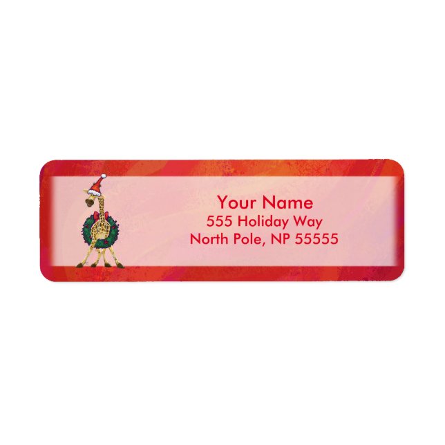 Etiqueta Rótulo de Natal para Girafa Estiva (Frente)