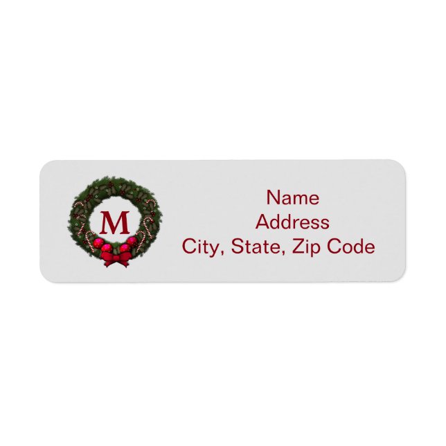 Etiqueta Rótulo de Natal Personalizado do Monograma (Frente)