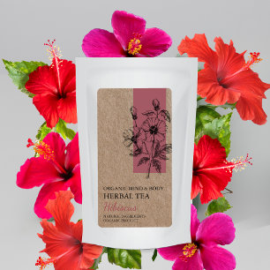 Etiqueta Rótulo de Negócio Biológico Hibiscus Herbal Tea Kr