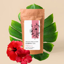 Etiqueta Rótulo de Negócio de Chá Biológico Hibiscus Herbal