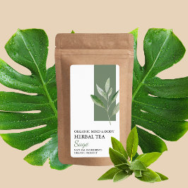 Etiqueta Rótulo de Negócios do Chá Herbal Sage Orgânico