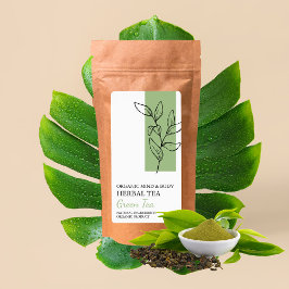 Etiqueta Rótulo de Negócios do Tea Herbal Verde Orgânico