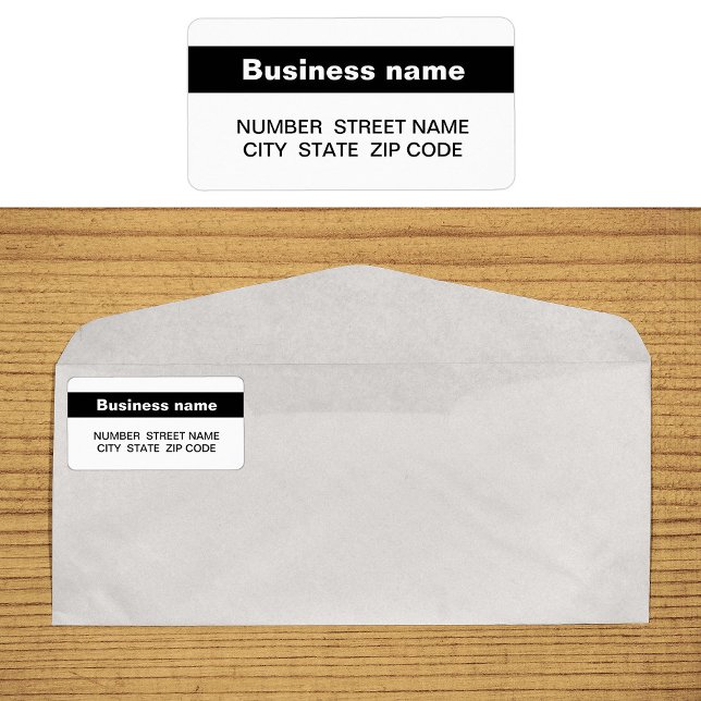 Etiqueta Rótulo de nome comercial destacado no endereço bra (White address label with your highlighted brand name)