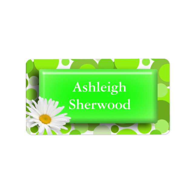 Etiqueta Rótulo de Nome do Círculo Verde (Frente)