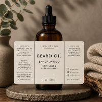 Rótulo de Óleo de Barba para Barbearia em Frasco c