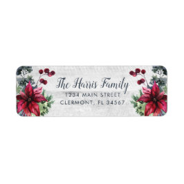 Etiqueta Rótulo de Poinsettia Vermelha de Madeira Branca Ho