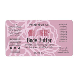 Etiqueta Rótulo de Produto de Jar Floral Rosa-Rosa-Rosa Dus