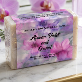 Etiqueta Rótulo de Produto de Sabonete com Flores Rosa e Ro