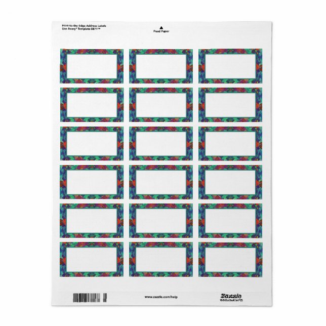 Etiqueta Rótulo de quadro aberto - Hippie inicial (Toda a folha)