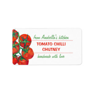 Etiqueta Rótulo de reservas de cozinha de tomate vermelho