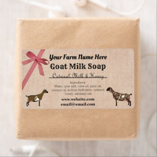Etiqueta Rótulo de sabão de cabra e Xadrez