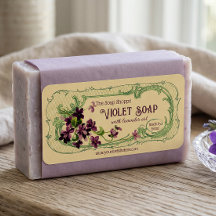 Rótulo de Sabonete Francês Antigo - Violetas - per