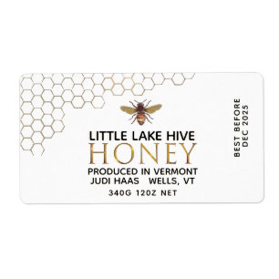 Etiqueta Rótulo de salto hexadecimal de mel de 12 oz com p