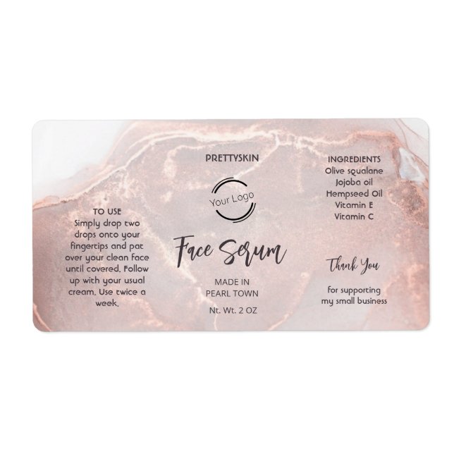 Etiqueta Rótulo de Sérum Rose Gold (Frente)